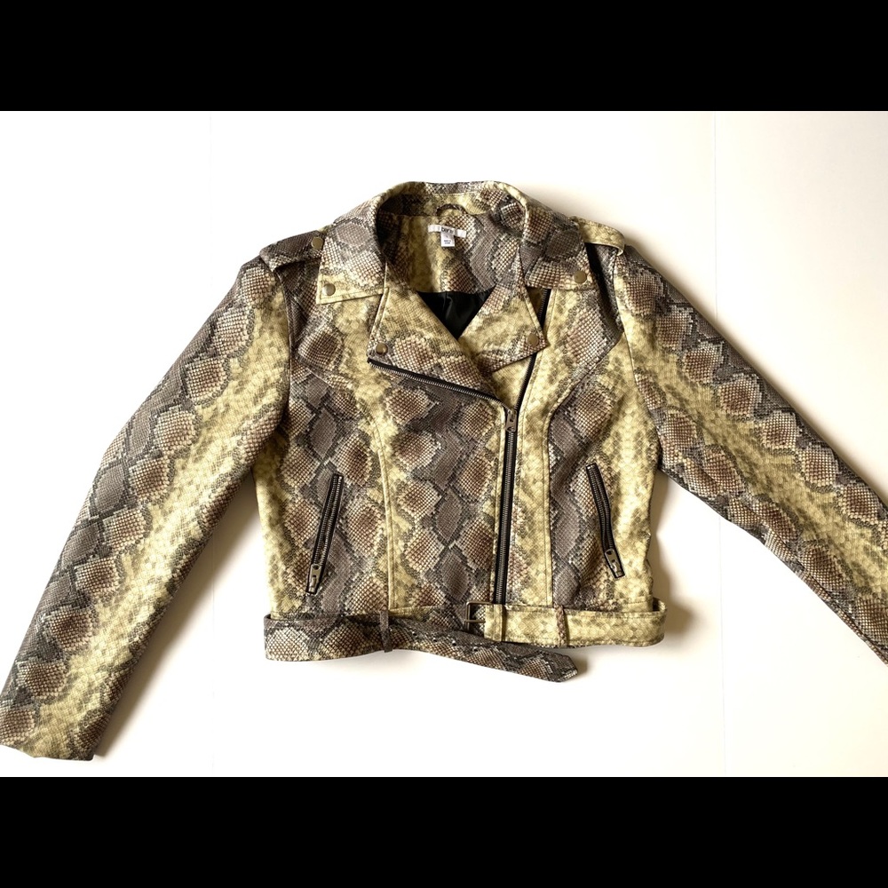 Macy’s Brand Faux Snakeskin Leather Jacket